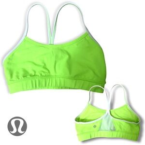 Lululemon Flow Y Lime Green Sports Bra